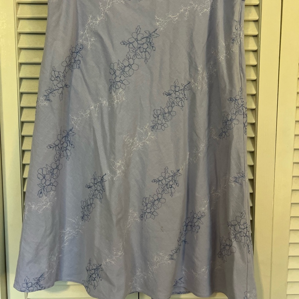 Floral light purple linen Skirt